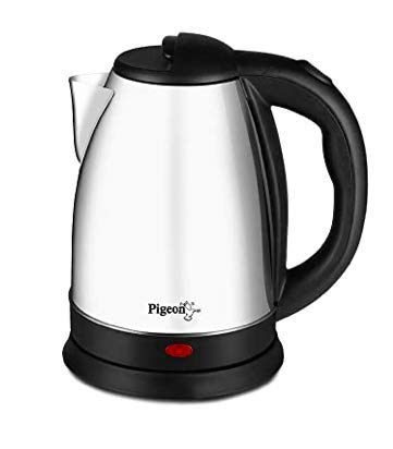 SN MART Pigeon 1500-Watts Hot Electric Kettle (Silver and Black, 1.5L, 1meter Cord for Your Comfort)