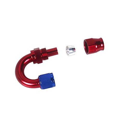 RuleaxAsi AN10 180 graus Stealth vermelho teflon encaixe acessórios para carro