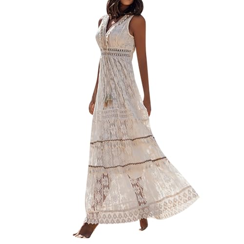 Robe d'été en dentelle longue et ample pour rester fraîche malgré la chaleur
