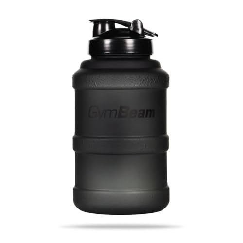 GymBeam Hydrator-TT-Sportflasche - BPA-freie Wasserflasche mit 2 5 L Fassungsvermögen mit anatomisch geformtem Tragegriff dichte Verschlusskappe stylisches mattes Design (Black)
