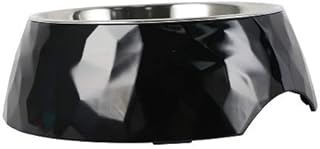 AllPetSolutions Non Slip Dog & Cat Bowl - Non Spill Food & Water Bowl for Pets with Removable Stainless Steel Bowl - Easy to Clean, Dishwasher Safe, Melamine Material with Facet Design - Small, Pink