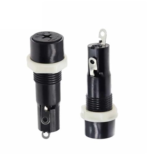 ELCOKITEX 12Pcs Glass Fuse Holder AC 250V 10A Panel Mount 5x20mm Screw Cap Fuse Holder Socket EFH-MF527-PM520