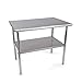 WAS 1970 120 stół roboczy ze wzmocnionym blatem roboczym i półką, z regulacją wysokości, 120 cm długości, 70 cm szerokości, 89 cm wysokości
