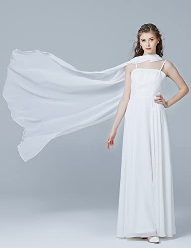 BEAUTELICATE Women High Low Cape Chiffon Shawl Capelets Bridal Bridesmaid Cover Up Poncho3