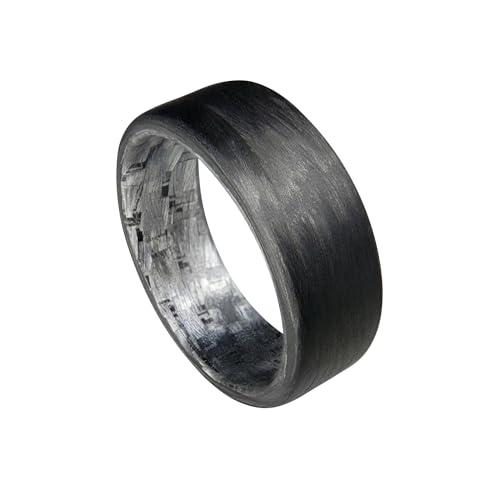 Handmade Ring Band - Men's or Women's Carbon Fiber Ring with Texalium Interior, Matte Finish, Black Band, Durable, Scratch Resistant, Waterproof, Sizes 4-16, Custom Band Widths