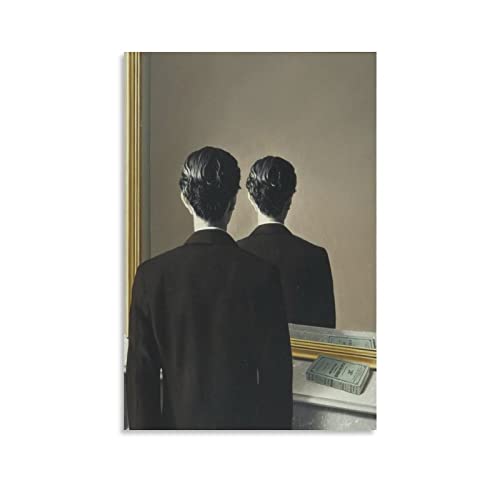 QINGYUAN Rene Magritte Opere d'arte proibita Riproduzione, 1937 Tela Regali Dipinto Poster Decorazione Camera Decorazione Casa 50 x 75 cm