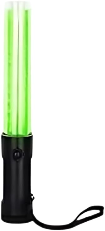 Waterproof Traffic Baton Light Stick | Road Safety Emergency Flashing LED Car Reflector | Traffic Signal Light | Safety Rod Stick for Self Defense | 28 CM (16 CM Reflection) (Red, Green)