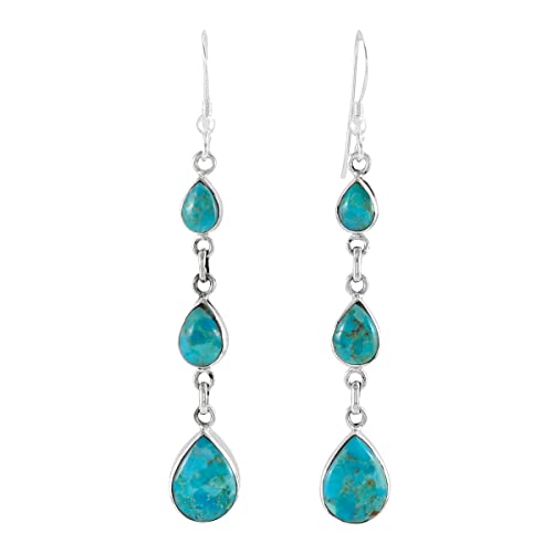Turquoise Earrings 925 Sterling Silver 2