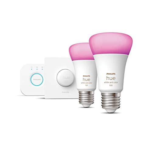 Philips Hue starterkit - wit en gekleurd licht E27, 800LM, 1 smart button, 2 lampen - Image 3