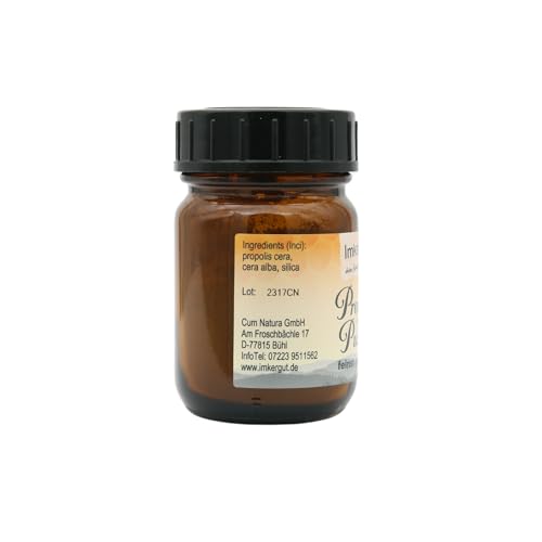 Propolis Pulver | Propolis fein gemahlen und sorgfältig gesiebt | Gefriergetrocknet | Qualität vom Imker | 20g im Schraubglas | Imkergut
