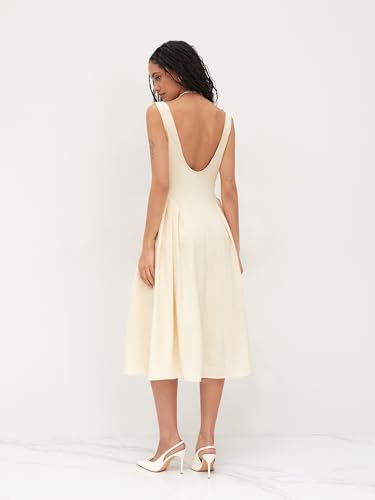 CIDER Party Dress Midi Dresses Boat Neck Backless Ruffle A Line Elegant Wedding Guest Dresses Mid Waist4