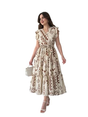 Image of KZULLY | Dress for Women Western Maxi Style, Ethnic Look Outfit for Women, A Line Flared Pattern, Indo Western Dresses, One Piece Long Gown