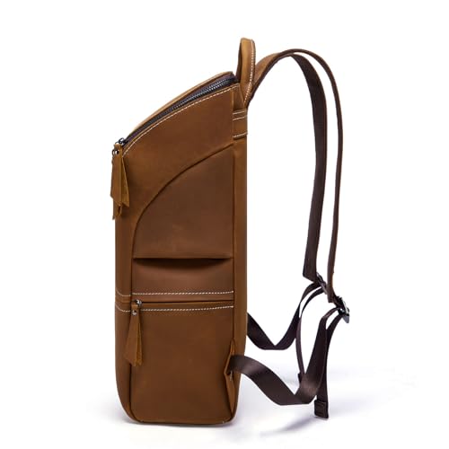Genuine Leather laptop backpack suitable for both male and female work, lightweight backpack, waterproof leisure travel3