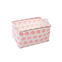 Alipis Organizer Storage Basket Elephant Pattern Boys and Girls Toy Box Nursery Storage Laundry Hamper Coated Wire Rim
