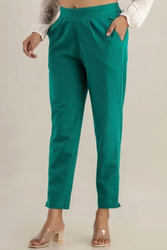 Image of Regular Fit Cotton Woman Trousers Pants Kurti Pant Casual Daily Formal Office Use