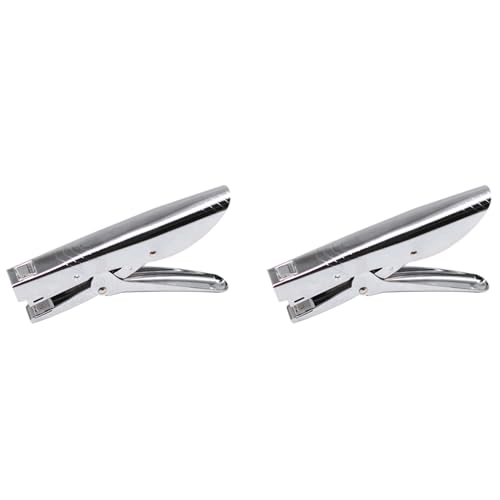 Kznifmk 2X Grapadora de Metal Grapadora de Papel de 20 Hojas PapeleríA Oficina Mano Alicates Grapadora MáQuina de EncuadernacióN Conjunto de Suministros de PapeleríA Mini