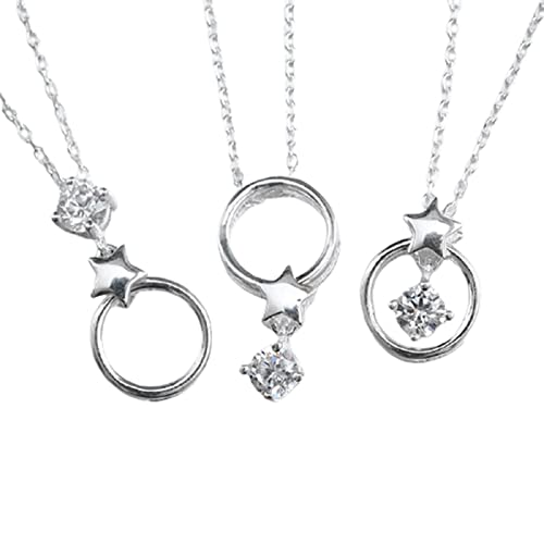 Collier en zircone d'exception en argent massif avec pendentif étoile
