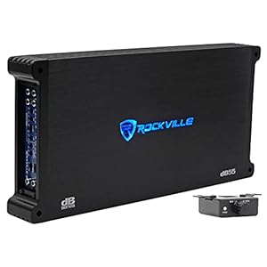 Rockville dB55 4000W 5-Channel 2-Ohm Car Amplifier, High-Speed MOSFET, Adjustable Crossover, LED, Remote Sub Control, Perfect for Car Audio and Subs