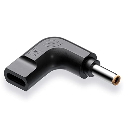 QYD Adapter USB C auf DC 4,0 x 1,7 mm, Adapter USB C auf 19 V DC, 4 mm, PD USB C Buchse auf DC Stecker, Konverter f&uuml;r Klinkenstecker f&uuml;r Lenovo Ideapad Flex Chromebook Yoga Laptop