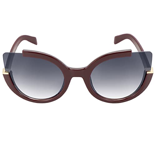 Supertrip Womens Fashion Oversized Round Square Plastic Vintage Cut-Out Flash Mirror Lens Cat Eye Sunglasses3