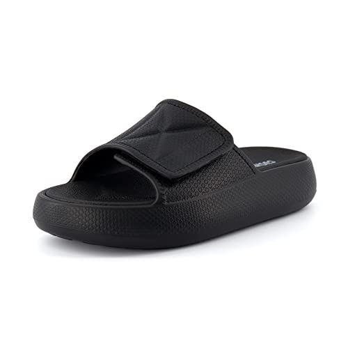 CUSHIONAIRE Women's Biggie recovery slide sandal with +Comfort and adjustable strap