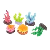 VILLFUL 6 Piezas Decoración de Coral para Acuario Adorno de Resina Resistente y Simulación de Arrecife Submarino para Peceras Ambiente Natural para Peces