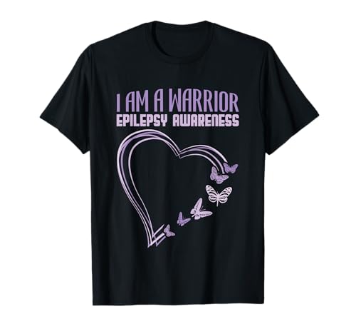 Epilepsia Concienciación Soy un Guerrero Corazón Mariposa Camiseta