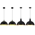PINDODO 11.8" Black Pendant Lights 2 Pack and 15.7" Industrial Pendant Light 2 Pack