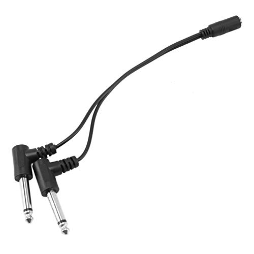 Adaptador Y audio 3.5mm stereo hembra a 2x 6.35mm mono macho miniatura 2