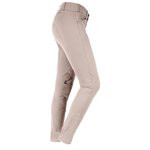 Horze Grand Prix Women's Long Extend Leather Knee Patch English Dressage Show Breeches (XL 33