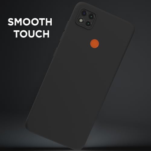 Image of Outlouders Back Cover for Redmi 10A / 10A Sport /Redmi 9 /9 Activ / 9C / Poco C31 | Camera Protection | Durable Soft Matte Silicone Bumper Case (Black)