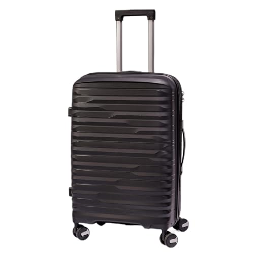 Mala De Bordo 10Kg Polipropileno Medidas 55x35x25 Padrão Anac Mala De Viagem Pequena De Mão 4 Rodas Duplas 360° Cadeado Segredo Zíper Antifurto Rígida Leve (PRETO, Pequeno)