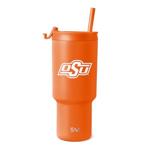 Image of Simple Modern Oklahoma State Cowboys Tumbler with Straw | 30oz | Collegiate | Trek Officially Licensed Oklahoma State University Insulated Water Bottle, Travel Mug | Football Gift for Men, Dad, Him, Her