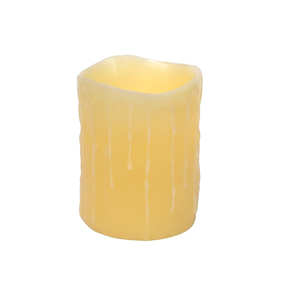 Melrose International 38603DS 5 x 4 in. Wax & Plastic LED Wax Dripping Pillar Candle, Set of 3