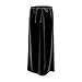 Womens Gold Velvet Maxi Skirts Solid Lace up Elastic Waist Skirt Loose Fashion Comfy A-Line Swing Midi Clothes Black S