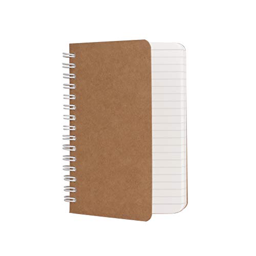 Spiral Notebook, 5 Pack Aesthetic Notebooks Spiral Journal Notepad Kraft Cover Lay Flat Sketchbook Journals For Writing Drawing Note Taking, 3.5”X5.5”, 180 Ruled Pages, 90 Sheets #TOP5