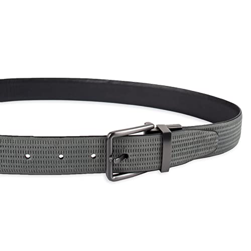 Calvin Klein Cinto masculino reversível texturizado, azul/preto, extra grande