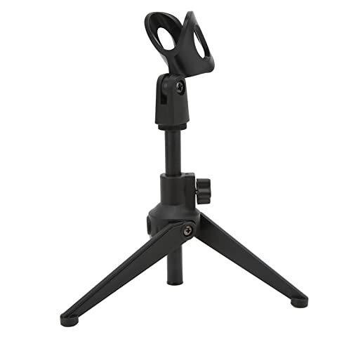 LAJS Desktop Adjustable Microphone Tripod, Plastic Microphone Stand Desktop Tripod Practical Foldable for Conferences