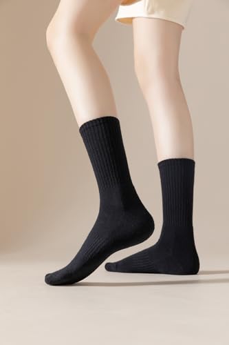 Image of Irisbear Cushion Crew Socks for Women Cotton Running Hiking Athletic Long Socks for Women 5 Pairs
