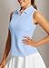 baleaf Women's Golf Shirts Tank Tops Sleeveless Tennis Polo Racerback with Collar Athletic Tanks Quick Dry Light Blue S