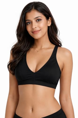 Image of Women Non-Padded Cotton Choli Bra | Wire-Free Sports Bra Style | Soft Breathable Fabric | Everyday Comfort Bra | Seamless Look | Light Support Innerwear