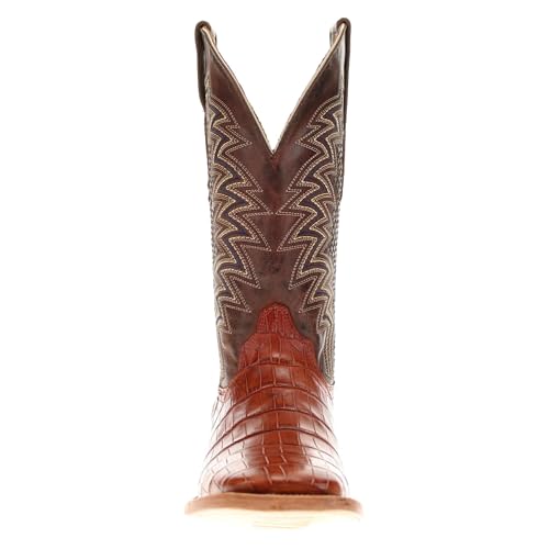 Image of Vaccari Men's Navarro Genuine Alligator Tail Leather Broad Square Toe Cowboy Boots