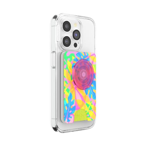 Image of PopSockets Phone Wallet for MagSafe, Phone Card Holder with Grip, Rainbow - Boca Palm