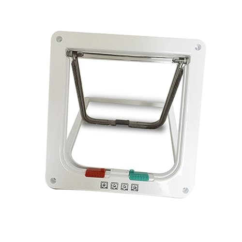 FONDOTIN Dog Cat Flap Doors Lock Magnetic Pet Door Weatherproof Fits 1.25-1.75 Doors Quiet Closure Easy Install