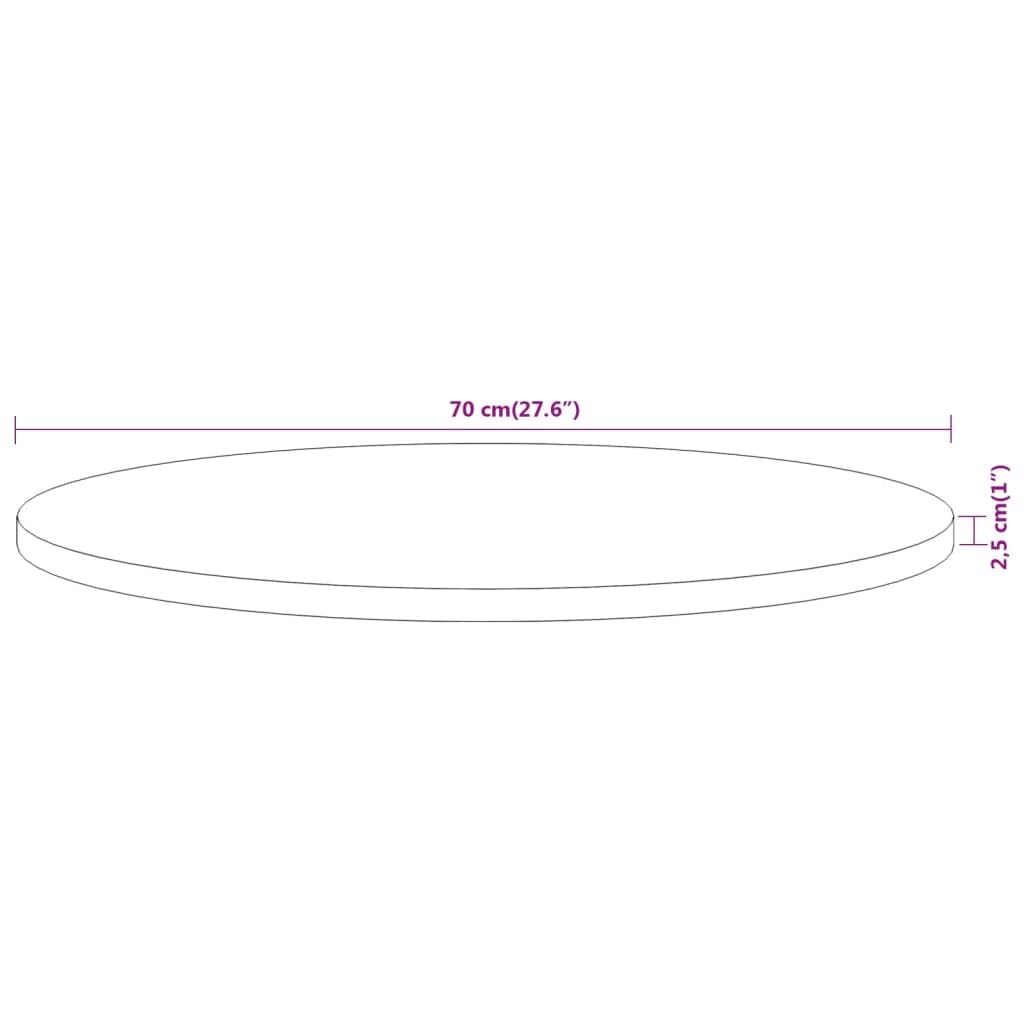 vidaXL Tischplatte, Holzplatte Holztischplatte Rund, Möbelplatte Platte für Beistelltisch Bartisch, Massivholzplatte Schreibtischplatte Ersatzplatte, Ø70x2,5cm Massivholz Akazie