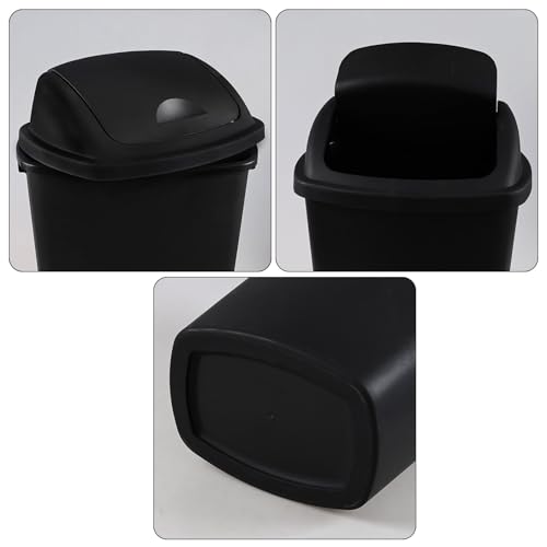 Set 4 Canecas de Basura 6 Galones con Tapa Negra miniatura 3