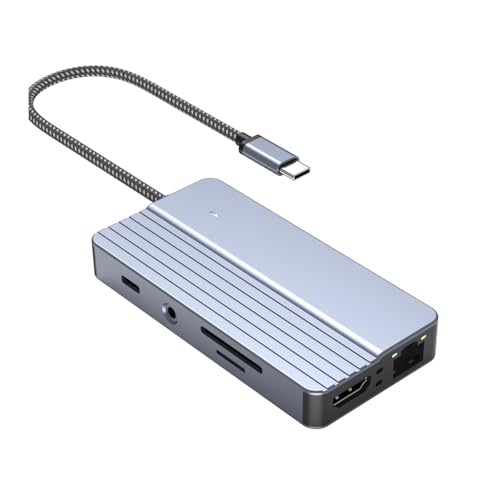 Hub USB C 4K HDTV avec prise audio 3.5mm et transfert rapide USB 3.0 pour tablette