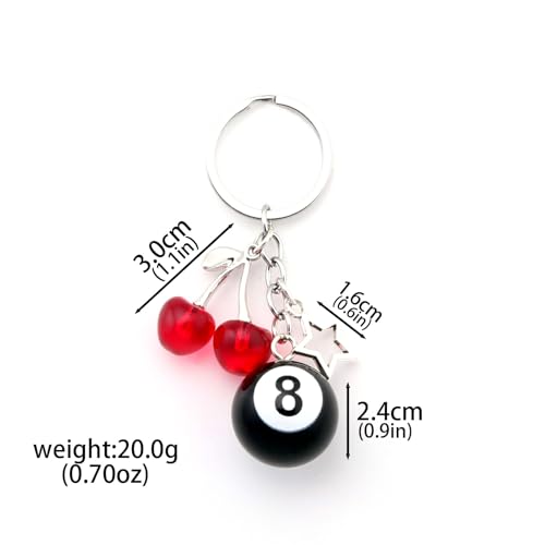 Image of 8 Ball Dice Charm Keychain - Cute Bag Purse Handbag Accessories - Y2K Aesthetic Key Chain for Women Men