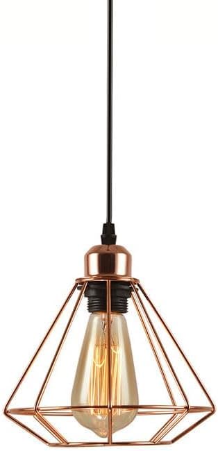Lustre creux en or rose et fer suspendu au fini haut de gamme
