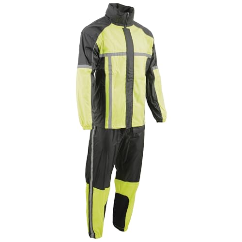 Milwaukee Performance Men's Waterproof Rain Suit w/HI Vis Reflective Tape (Lime Green, M)